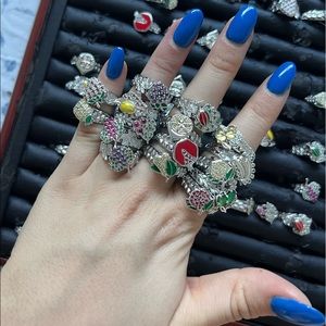 925 Silver Fruit Rings Assorted